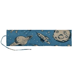 Space Objects Nursery Pattern Roll Up Canvas Pencil Holder (l) by pakminggu