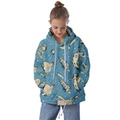 Space Objects Nursery Pattern Kids  Oversized Hoodie