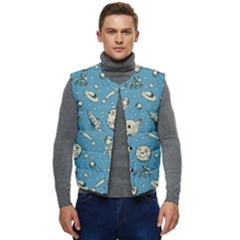 Space Objects Nursery Pattern Men s Button Up Puffer Vest	