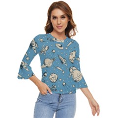 Space Objects Nursery Pattern Bell Sleeve Top