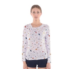 Terrazzo Natural Stone Pattern Art Women s Long Sleeve T-shirt