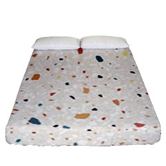 Terrazzo Natural Stone Pattern Art Fitted Sheet (queen Size) by pakminggu