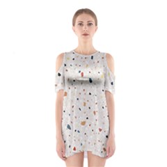 Terrazzo Natural Stone Pattern Art Shoulder Cutout One Piece Dress by pakminggu