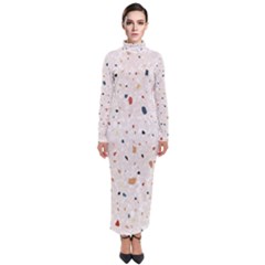 Terrazzo Natural Stone Pattern Art Turtleneck Maxi Dress by pakminggu