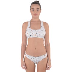 Terrazzo Natural Stone Pattern Art Cross Back Hipster Bikini Set by pakminggu