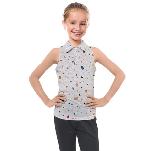 Terrazzo Natural Stone Pattern Art Kids  Sleeveless Polo T-shirt by pakminggu