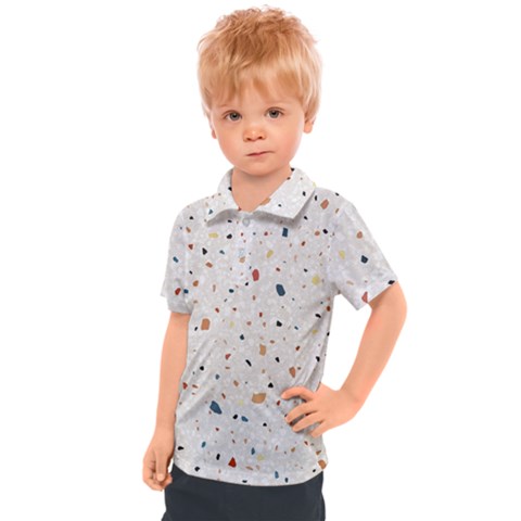 Terrazzo Natural Stone Pattern Art Kids  Polo T-shirt by pakminggu