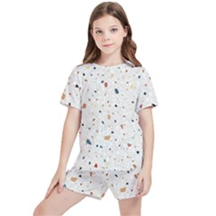 Terrazzo Natural Stone Pattern Art Kids  T-shirt And Sports Shorts Set by pakminggu