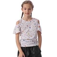 Terrazzo Natural Stone Pattern Art Kids  Butterfly Cutout T-shirt by pakminggu