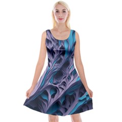 Abstract Trims Reversible Velvet Sleeveless Dress