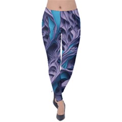 Abstract Trims Velvet Leggings