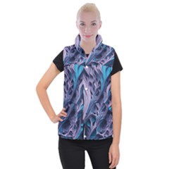 Abstract Trims Women s Button Up Vest