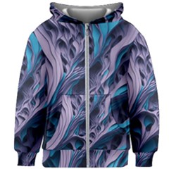 Abstract Trims Kids  Zipper Hoodie Without Drawstring