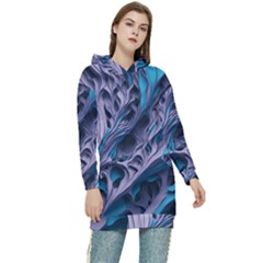 Abstract Trims Women s Long Oversized Pullover Hoodie