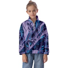 Abstract Trims Kids  Half Zip Hoodie