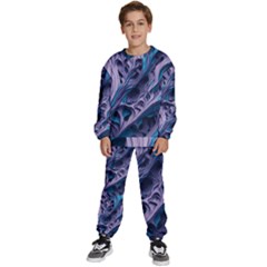 Abstract Trims Kids  Sweatshirt Set