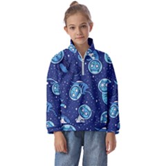 Cat Spacesuit Space Suit Astronauts Kids  Half Zip Hoodie