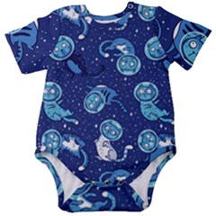 Cat Spacesuit Space Suit Astronauts Baby Short Sleeve Bodysuit by pakminggu