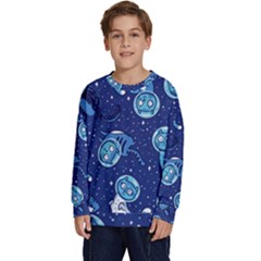 Cat Spacesuit Space Suit Astronauts Kids  Crewneck Sweatshirt