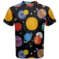 Circle Illustration Space Art Cute Pattern Men s Cotton T-shirt by pakminggu