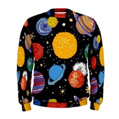 Circle Illustration Space Art Cute Pattern Men s Sweatshirt