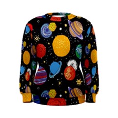 Circle Illustration Space Art Cute Pattern Women s Sweatshirt