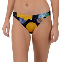 Circle Illustration Space Art Cute Pattern Band Bikini Bottoms by pakminggu