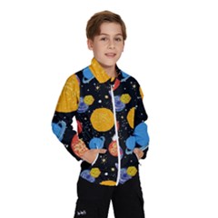 Circle Illustration Space Art Cute Pattern Kids  Windbreaker