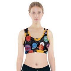 Circle Illustration Space Art Cute Pattern Sports Bra With Pocket by pakminggu