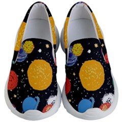 Circle Illustration Space Art Cute Pattern Kids Lightweight Slip Ons by pakminggu