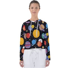 Circle Illustration Space Art Cute Pattern Women s Slouchy Sweat