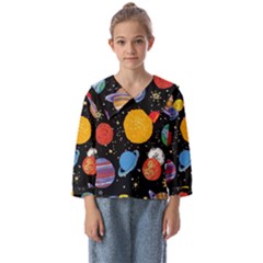 Circle Illustration Space Art Cute Pattern Kids  Sailor Shirt by pakminggu