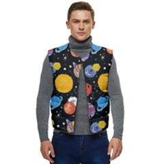 Circle Illustration Space Art Cute Pattern Men s Button Up Puffer Vest	