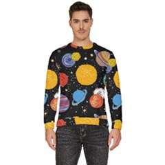 Circle Illustration Space Art Cute Pattern Men s Fleece Sweatshirt