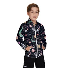 Cat And Dog Space Pattern Kids  Windbreaker