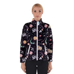 Cat And Dog Space Pattern Women s Bomber Jacket