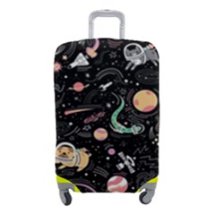 Cat And Dog Space Pattern Luggage Cover (small) by pakminggu