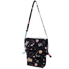 Cat And Dog Space Pattern Folding Shoulder Bag by pakminggu