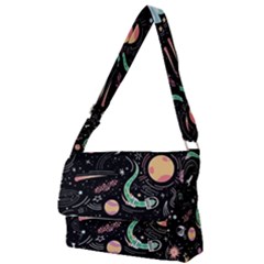 Cat And Dog Space Pattern Full Print Messenger Bag (s) by pakminggu