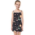 Cat And Dog Space Pattern Kids  Summer Sun Dress View1