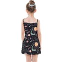 Cat And Dog Space Pattern Kids  Summer Sun Dress View2