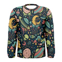 Alien Ocket Space Aesthetic Pattern Men s Long Sleeve T-shirt