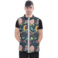 Alien Ocket Space Aesthetic Pattern Men s Puffer Vest