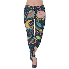 Alien Ocket Space Aesthetic Pattern Velvet Leggings