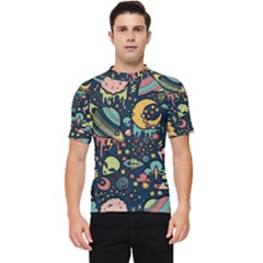 Alien Ocket Space Aesthetic Pattern Men s Short Sleeve Rash Guard by pakminggu