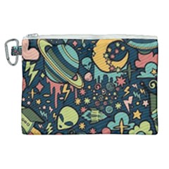 Alien Ocket Space Aesthetic Pattern Canvas Cosmetic Bag (xl) by pakminggu