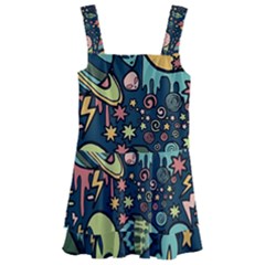 Alien Ocket Space Aesthetic Pattern Kids  Layered Skirt Swimsuit by pakminggu