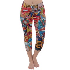 Comic Cartoon Pattern Capri Winter Leggings 