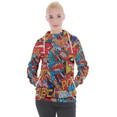 Comic Cartoon Pattern Women s Hooded Pullover