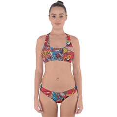 Comic Cartoon Pattern Cross Back Hipster Bikini Set by pakminggu